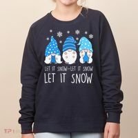 Let It Snow Gnomes Winter Holiday Cute Women's Sweatshirt thumb 0