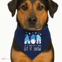 Let It Snow Gnomes Winter Holiday Cute USA-Made Doggie Bandana thumb 1