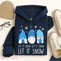 Let It Snow Gnomes Winter Holiday Cute Hoodie thumb 4