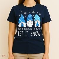 Let It Snow Gnomes Winter Holiday Cute T-Shirt thumb 4