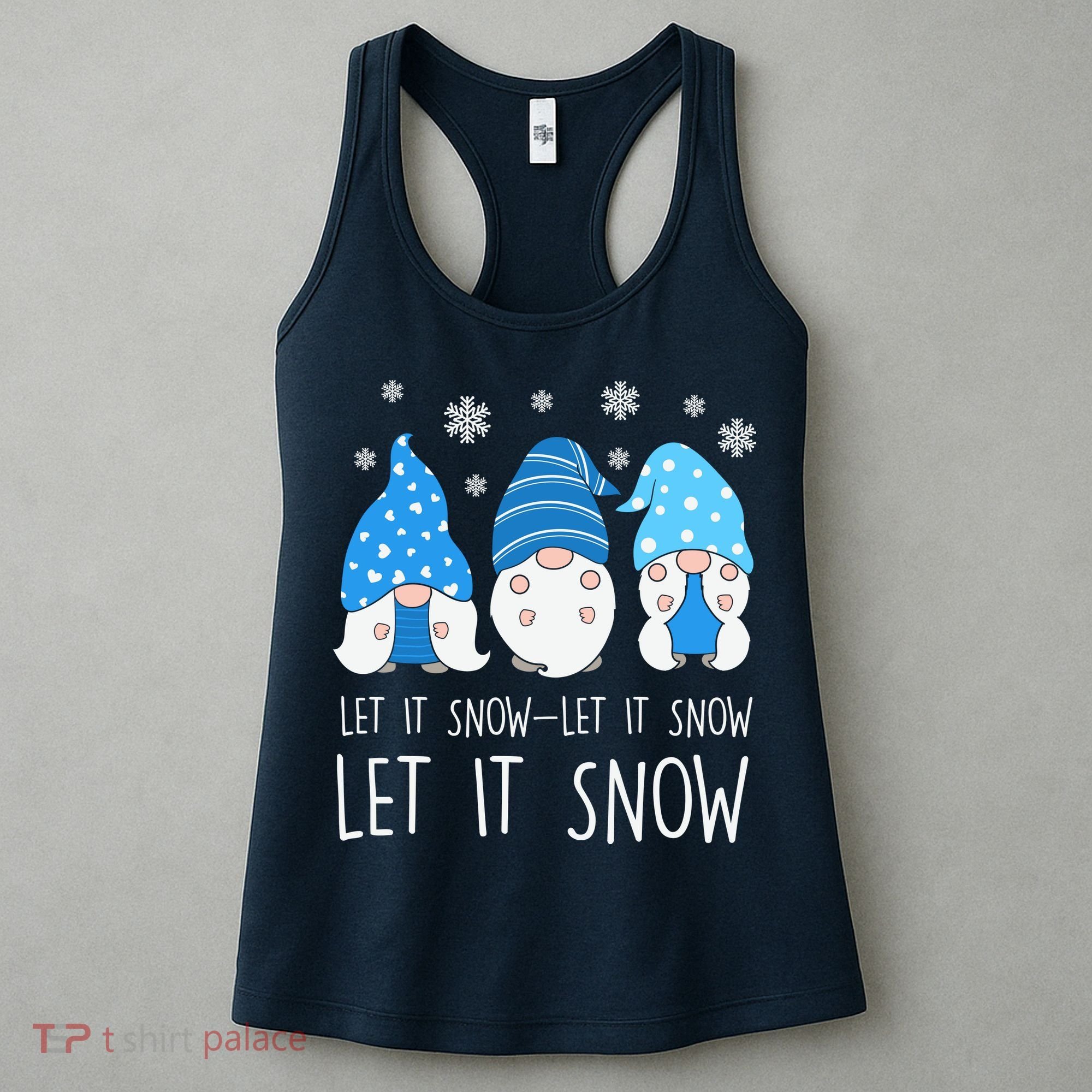 Let It Snow Gnomes Winter Holiday Cute Women's Tank Top