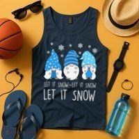 Let It Snow Gnomes Winter Holiday Cute Tank Top thumb 4