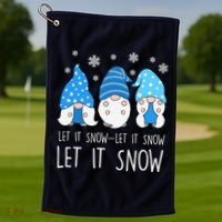 Let It Snow Gnomes Winter Holiday Cute Golf Towel thumb 1