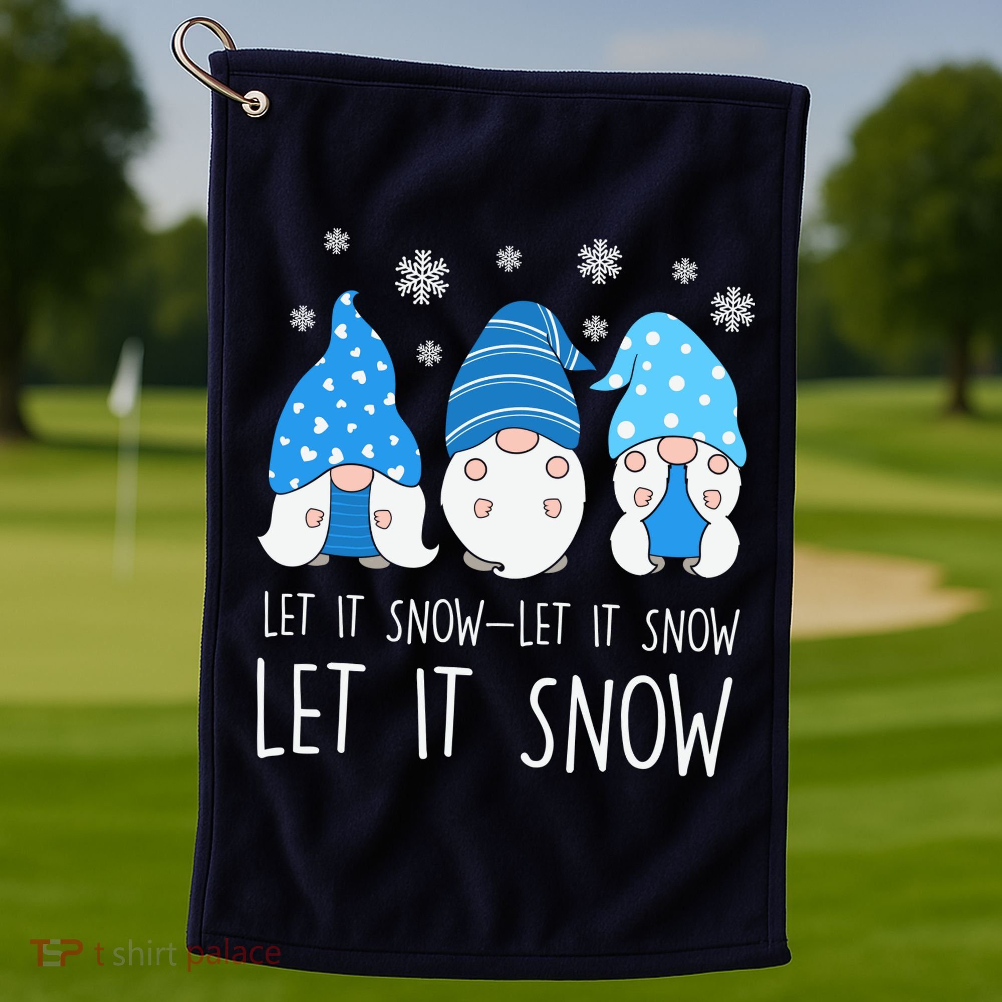 Let It Snow Gnomes Winter Holiday Cute Golf Towel