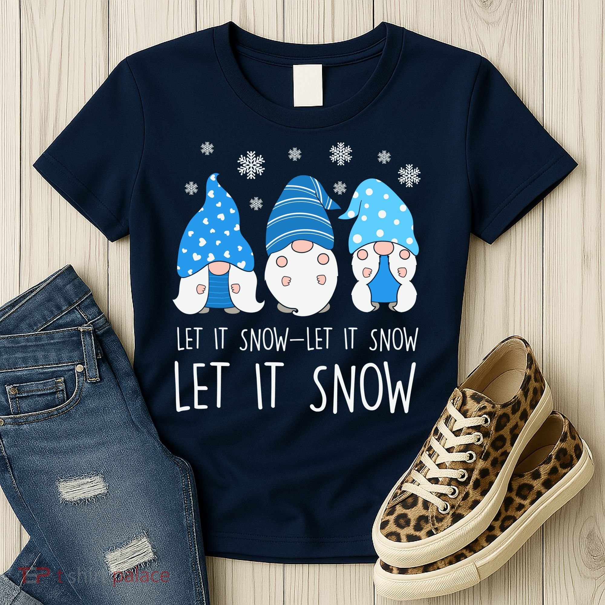 Let It Snow Gnomes Winter Holiday Cute Women's T-Shirt
