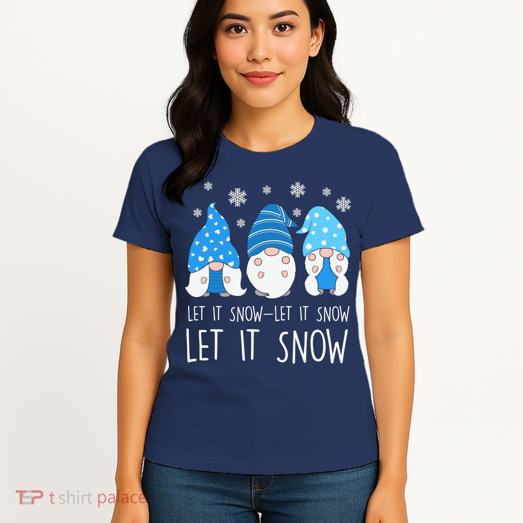 Let It Snow Gnomes Winter Holiday Cute Women's T-Shirt
