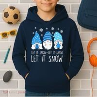 Let It Snow Gnomes Winter Holiday Cute Kids Hoodie thumb 2