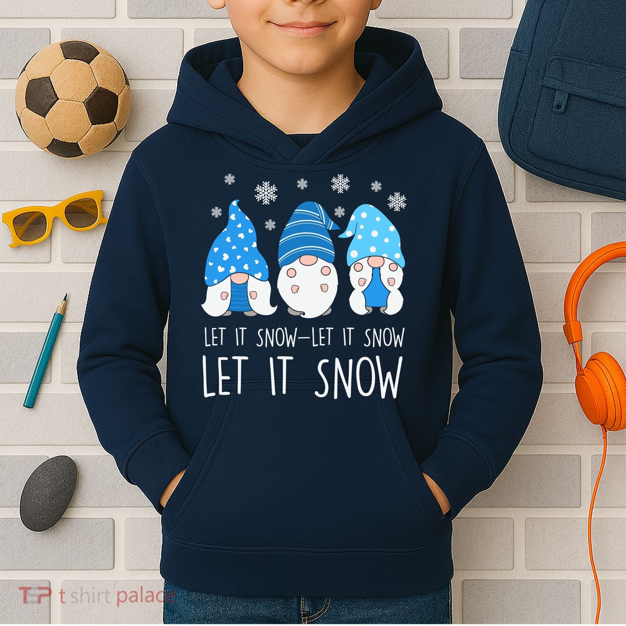 Let It Snow Gnomes Winter Holiday Cute Kids Hoodie