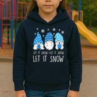 Let It Snow Gnomes Winter Holiday Cute Kids Hoodie thumb 3