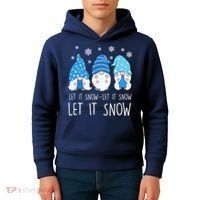 Let It Snow Gnomes Winter Holiday Cute Kids Hoodie thumb 4