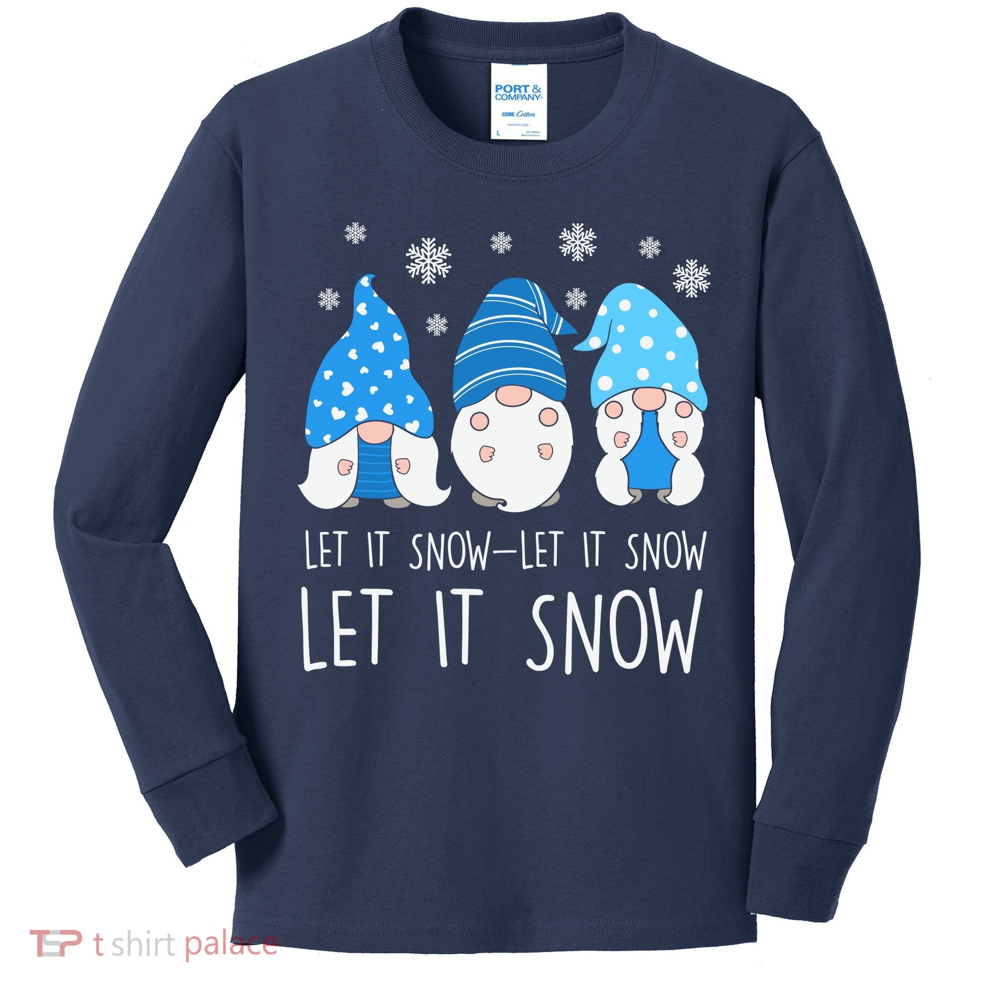 Let It Snow Gnomes Winter Holiday Cute Kids Long Sleeve Shirt