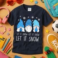 Let It Snow Gnomes Winter Holiday Cute Kids T-Shirt thumb 3