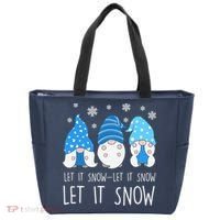 Let It Snow Gnomes Winter Holiday Cute Tote Bag thumb 0