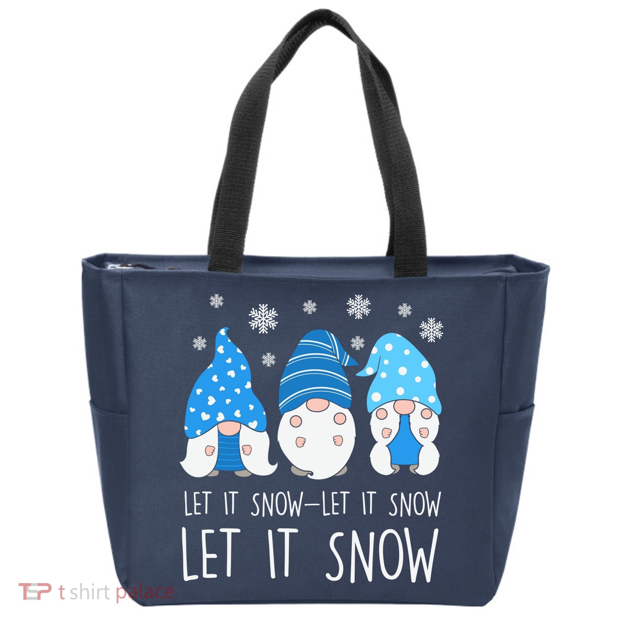 Let It Snow Gnomes Winter Holiday Cute Tote Bag