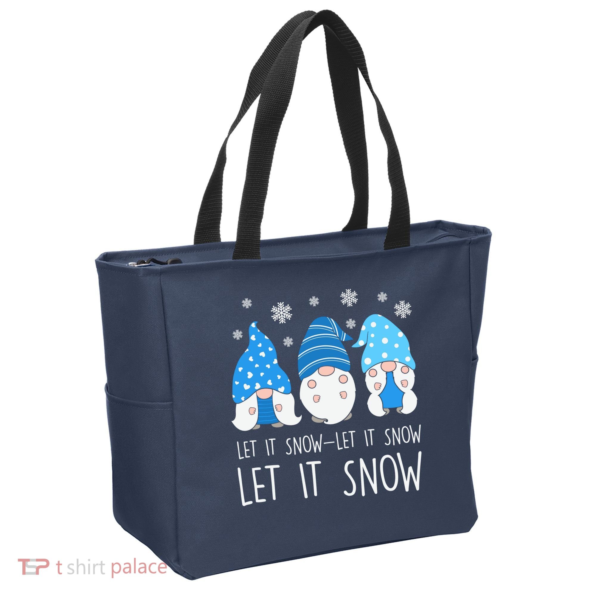 Let It Snow Gnomes Winter Holiday Cute Tote Bag