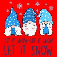 Let It Snow Gnomes Winter Holiday Cute Santa Hat thumb 1