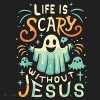 Life Is Scary Without Jesus Christian Halloween Funny Women's Sweatshirt thumb 2