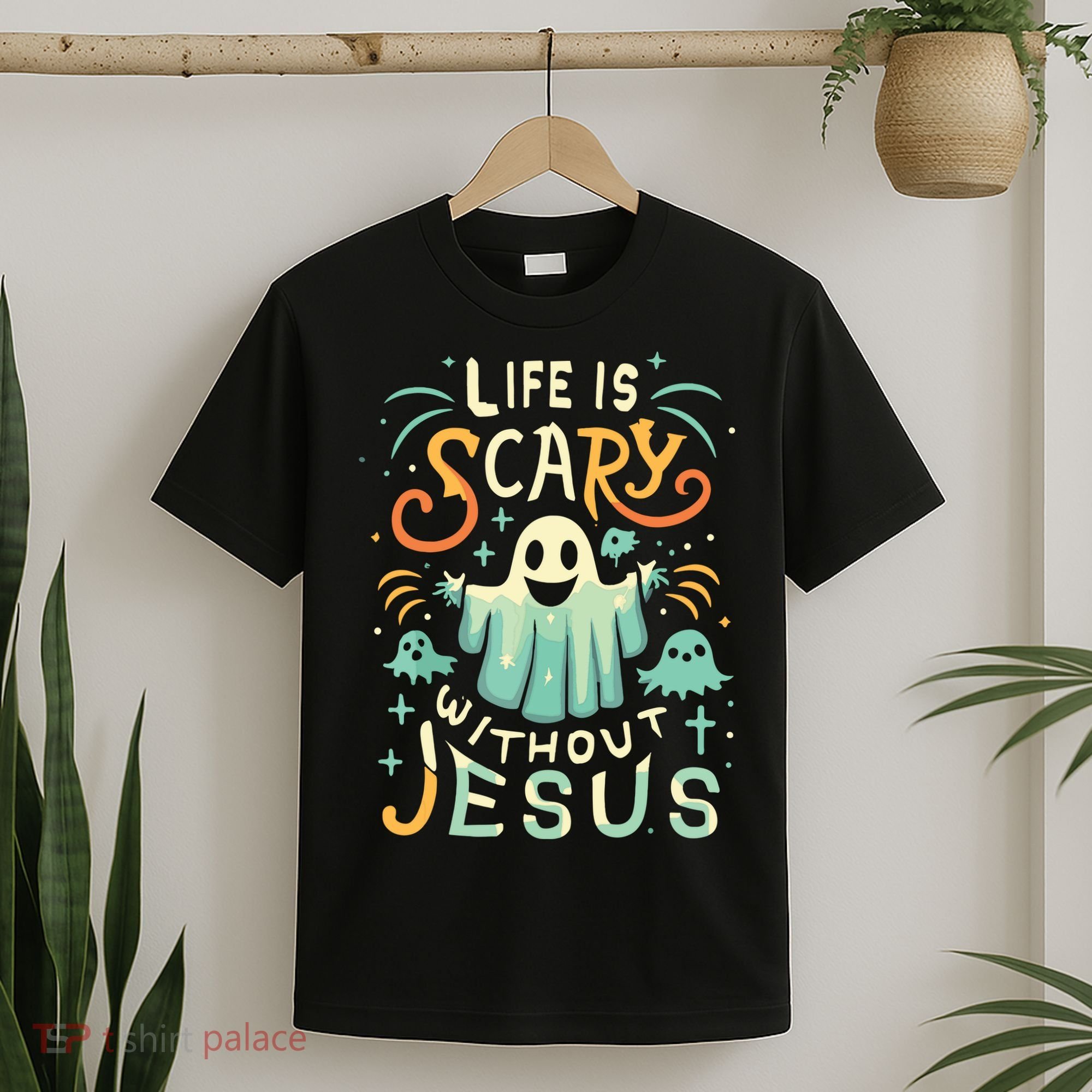 Life Is Scary Without Jesus Christian Halloween Funny T-Shirt