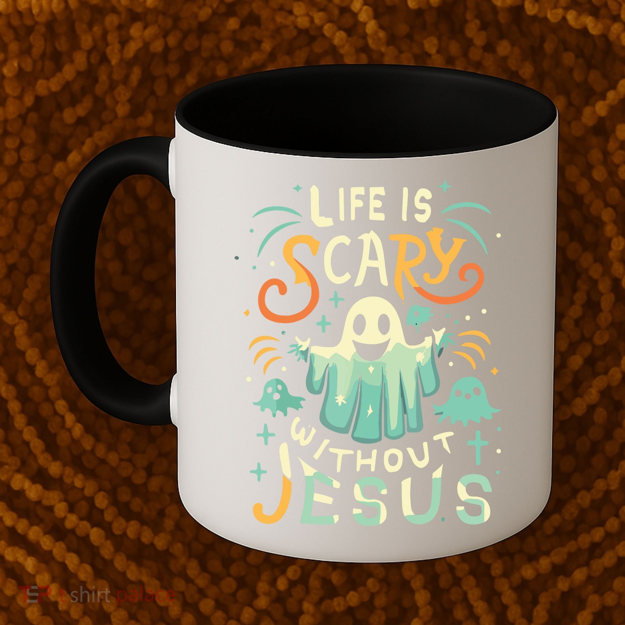 Life Is Scary Without Jesus Christian Halloween Funny Coffee Mug