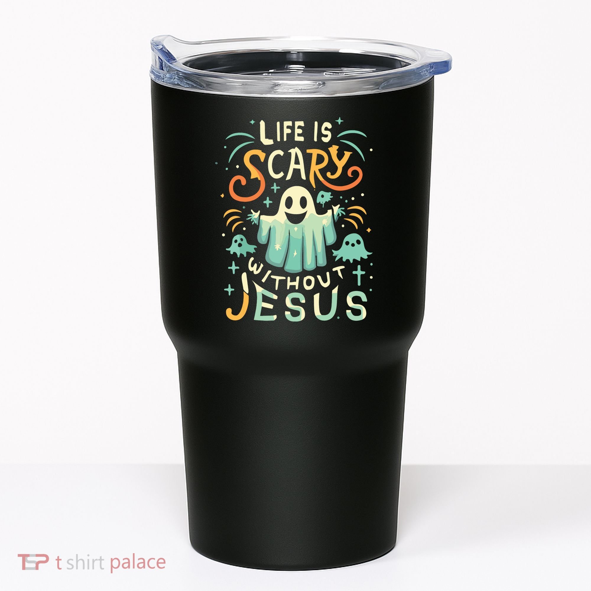 Life Is Scary Without Jesus Christian Halloween Funny Tumbler