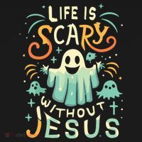 Life Is Scary Without Jesus Christian Halloween Funny Mousepad thumb 1