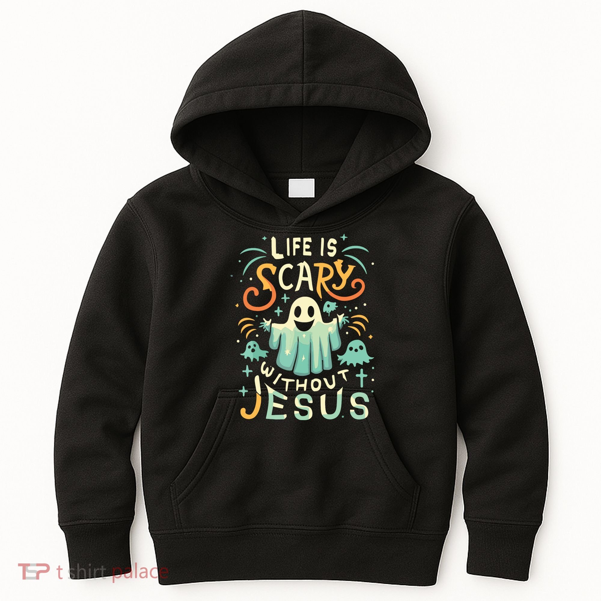 Life Is Scary Without Jesus Christian Halloween Funny Kids Hoodie