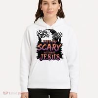 Life Is Scary Without Jesus Funny Halloween Christian Hoodie thumb 5