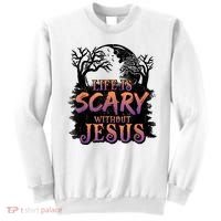 Life Is Scary Without Jesus Funny Halloween Christian Sweatshirt thumb 0