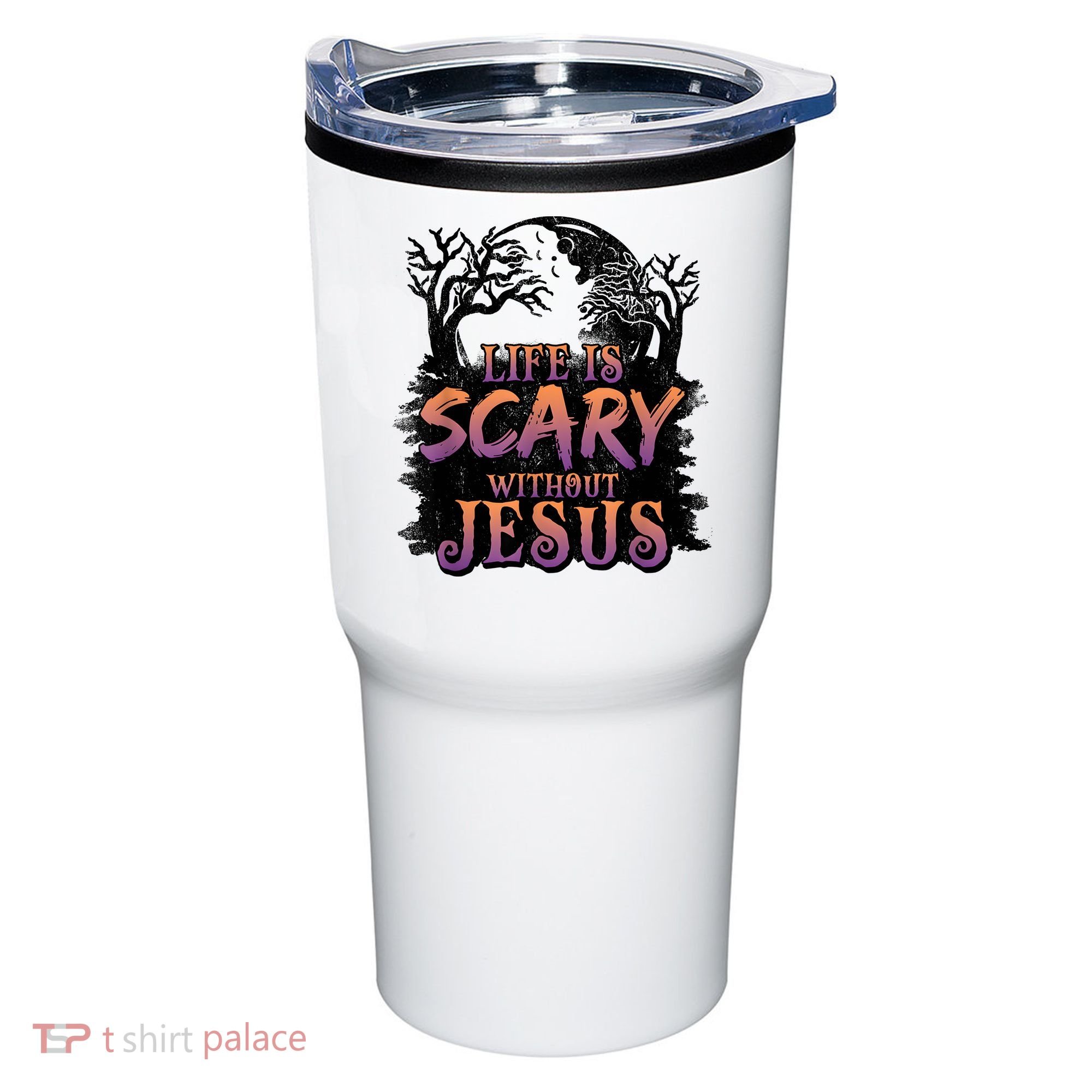 Life Is Scary Without Jesus Funny Halloween Christian Tumbler