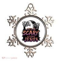 Life Is Scary Without Jesus Funny Halloween Christian Ornament thumb 0