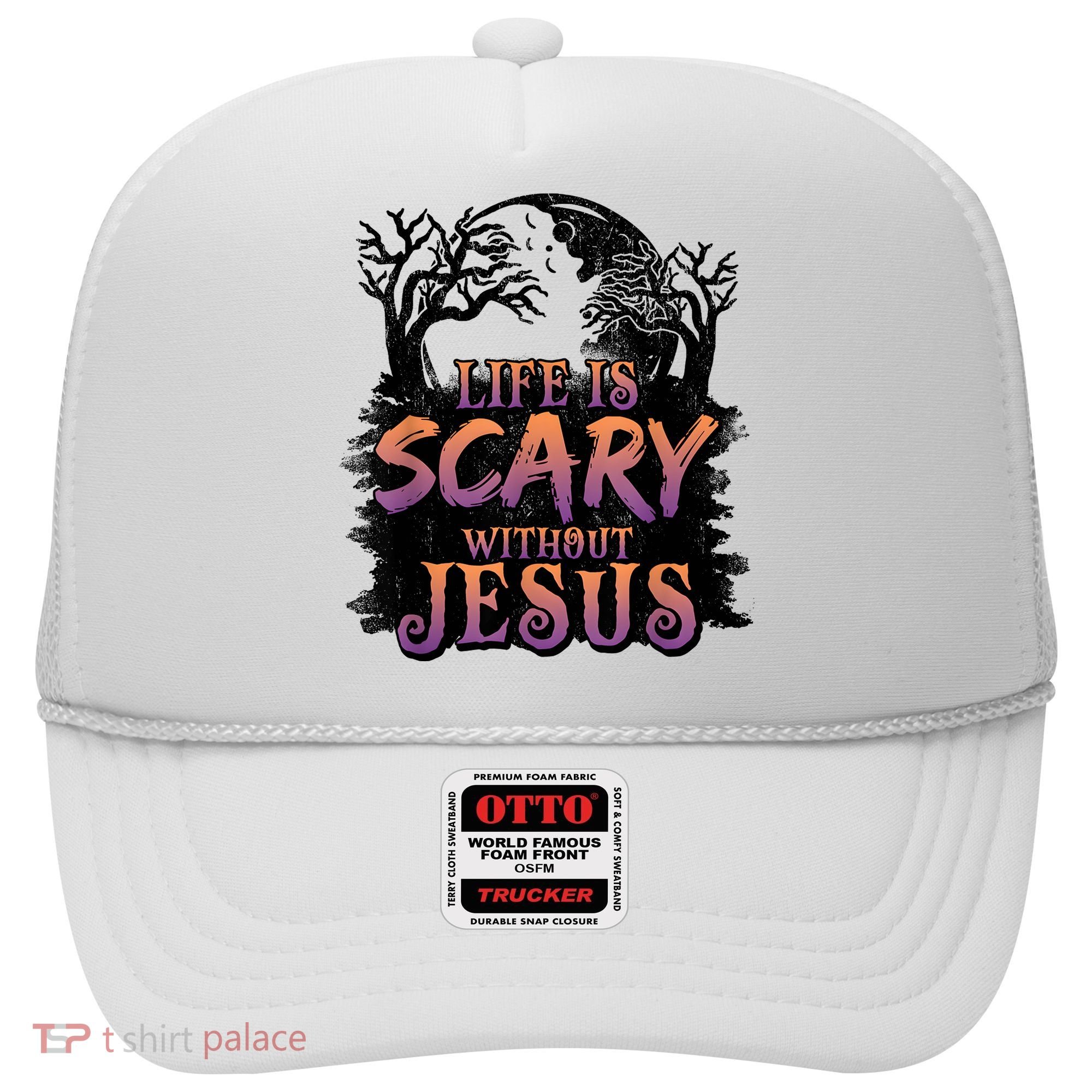Life Is Scary Without Jesus Funny Halloween Christian Hat