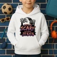 Life Is Scary Without Jesus Funny Halloween Christian Kids Hoodie thumb 2