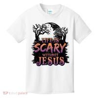 Life Is Scary Without Jesus Funny Halloween Christian Kids T-Shirt thumb 0