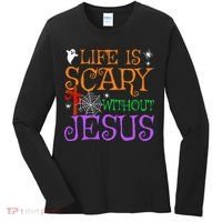 Life Is Scary Without Jesus Women's Long Sleeve Shirt thumb 0
