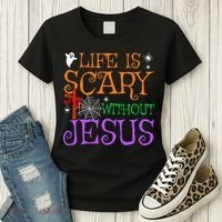 Life Is Scary Without Jesus Women's T-Shirt thumb 3