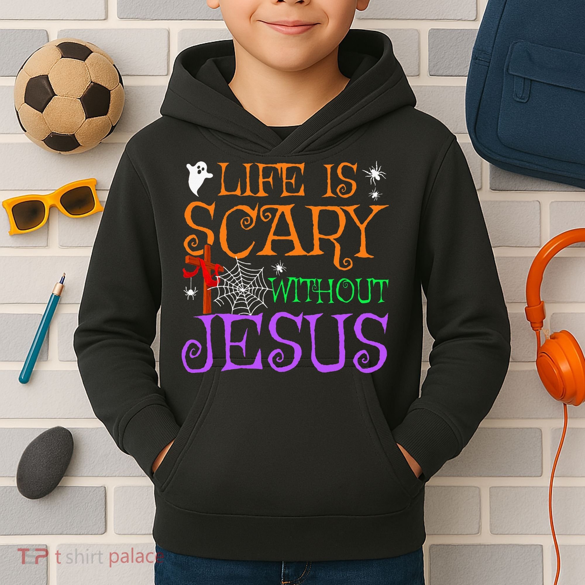 Life Is Scary Without Jesus Kids Hoodie