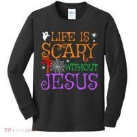Life Is Scary Without Jesus Kids Long Sleeve Shirt thumb 0