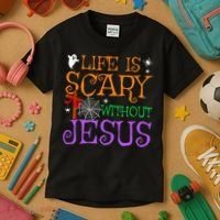 Life Is Scary Without Jesus Kids T-Shirt thumb 3