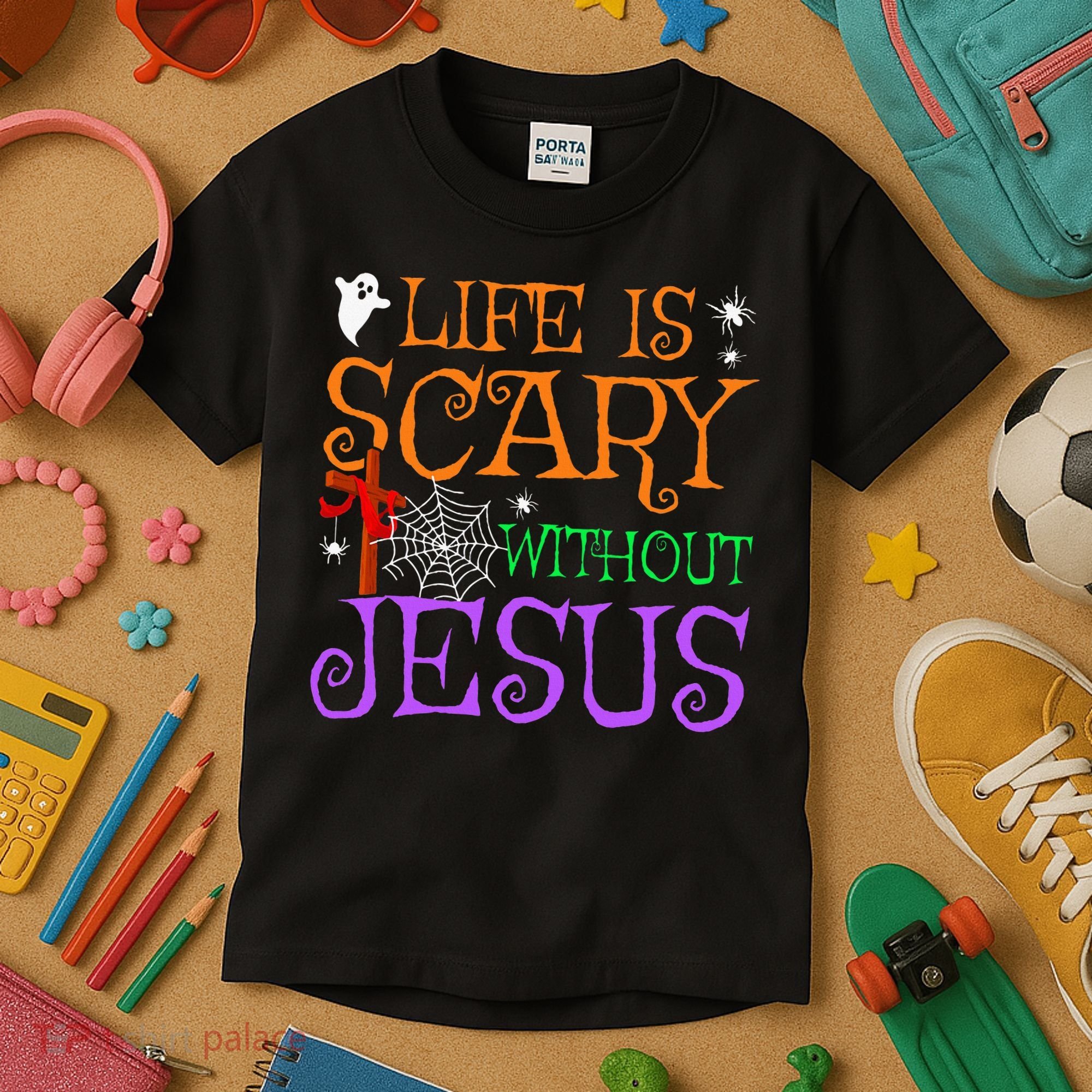 Life Is Scary Without Jesus Kids T-Shirt