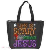 Life Is Scary Without Jesus Tote Bag thumb 0
