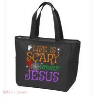 Life Is Scary Without Jesus Tote Bag thumb 3