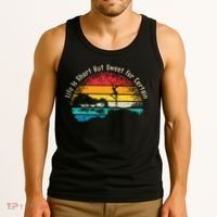 Life Is Short Guitar But Sweet For Certain Tank Top thumb 3