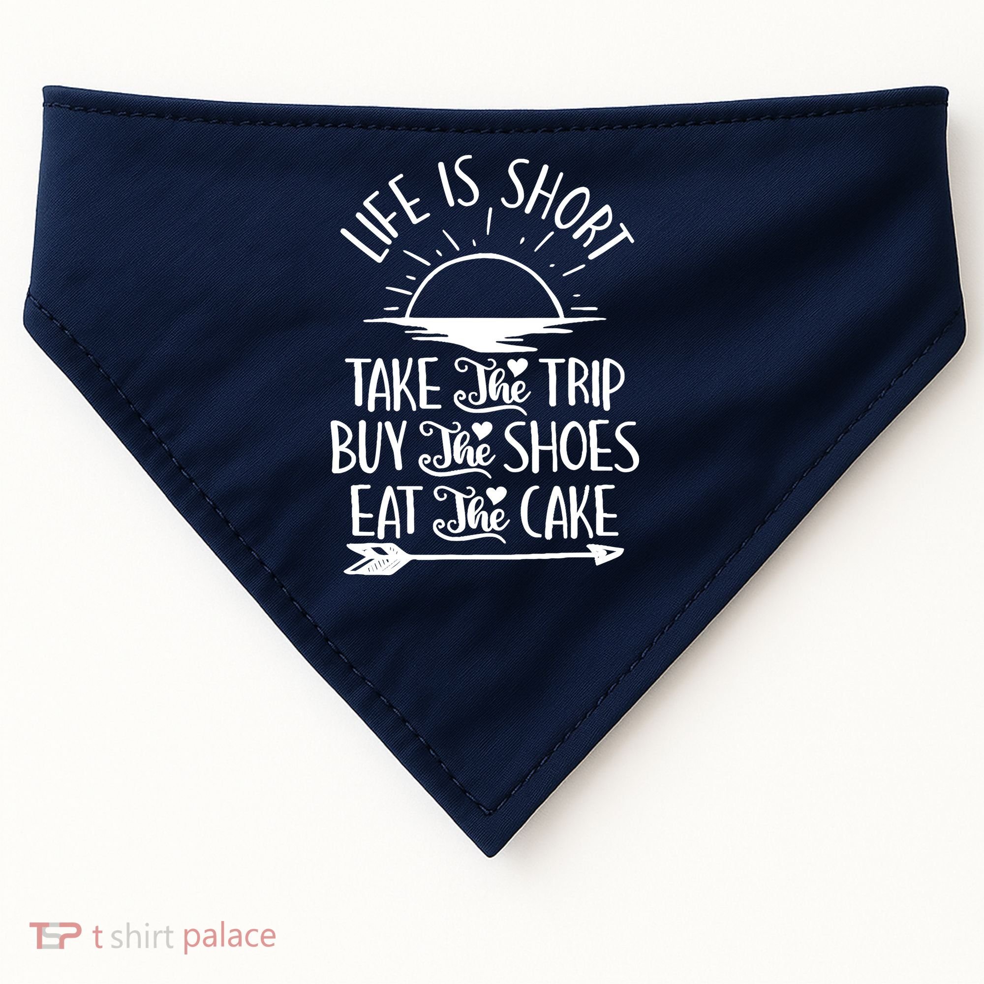Life Is Short Take The Trip Inspiration Traveling Traveler USA-Made Doggie Bandana
