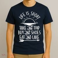 Life Is Short Take The Trip Inspiration Traveling Traveler T-Shirt thumb 3
