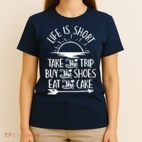 Life Is Short Take The Trip Inspiration Traveling Traveler T-Shirt thumb 4