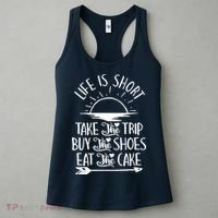 Life Is Short Take The Trip Inspiration Traveling Traveler Women's Tank Top thumb 3
