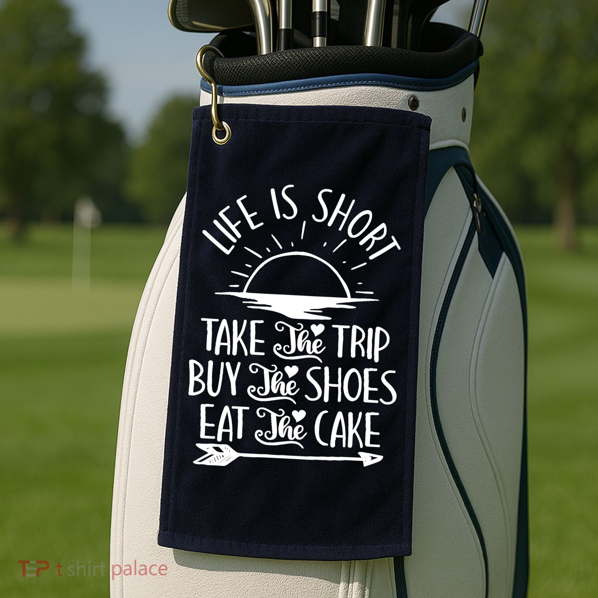 Life Is Short Take The Trip Inspiration Traveling Traveler Golf Towel