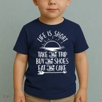 Life Is Short Take The Trip Inspiration Traveling Traveler Toddler T-Shirt thumb 2