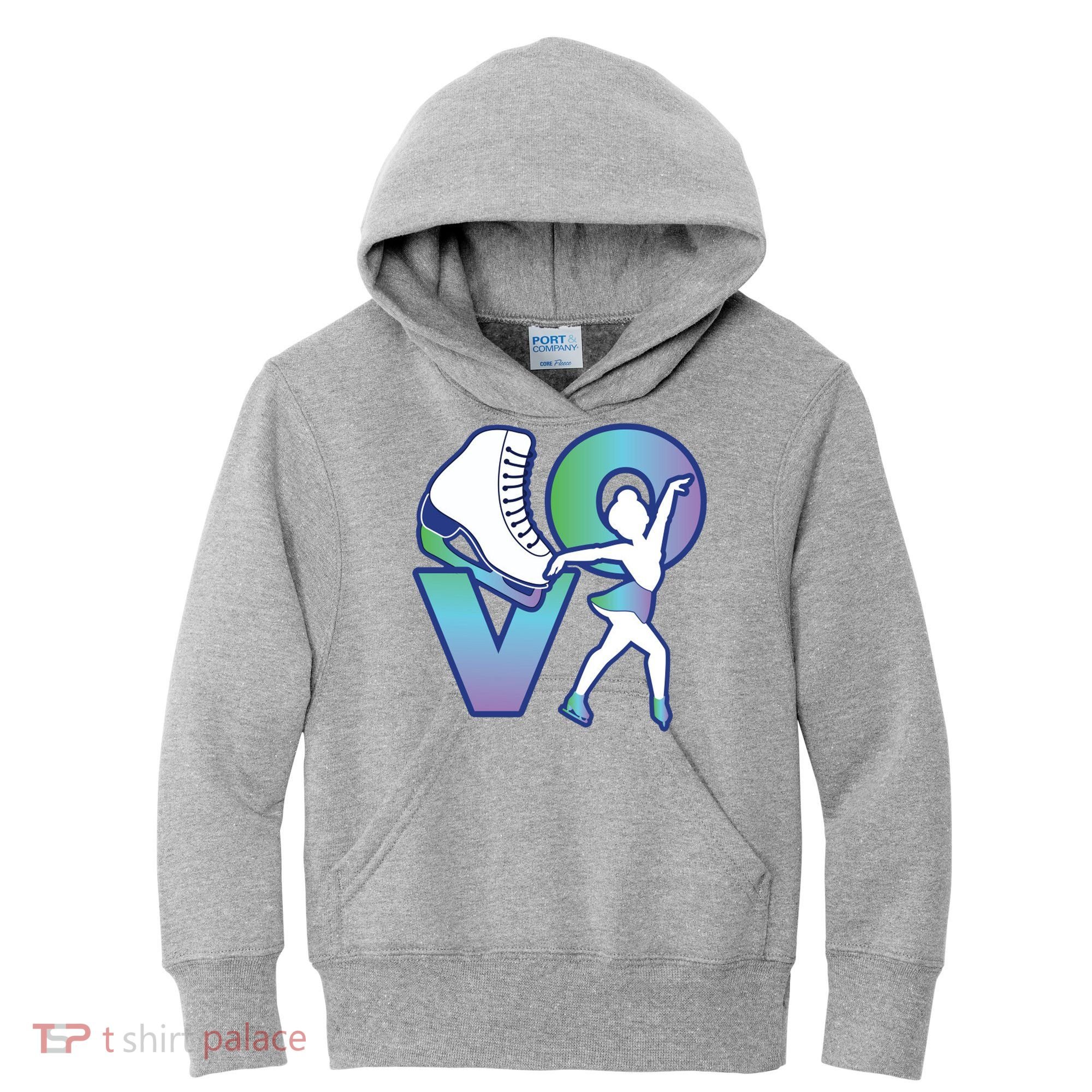 Love Ice Skating Kids Hoodie
