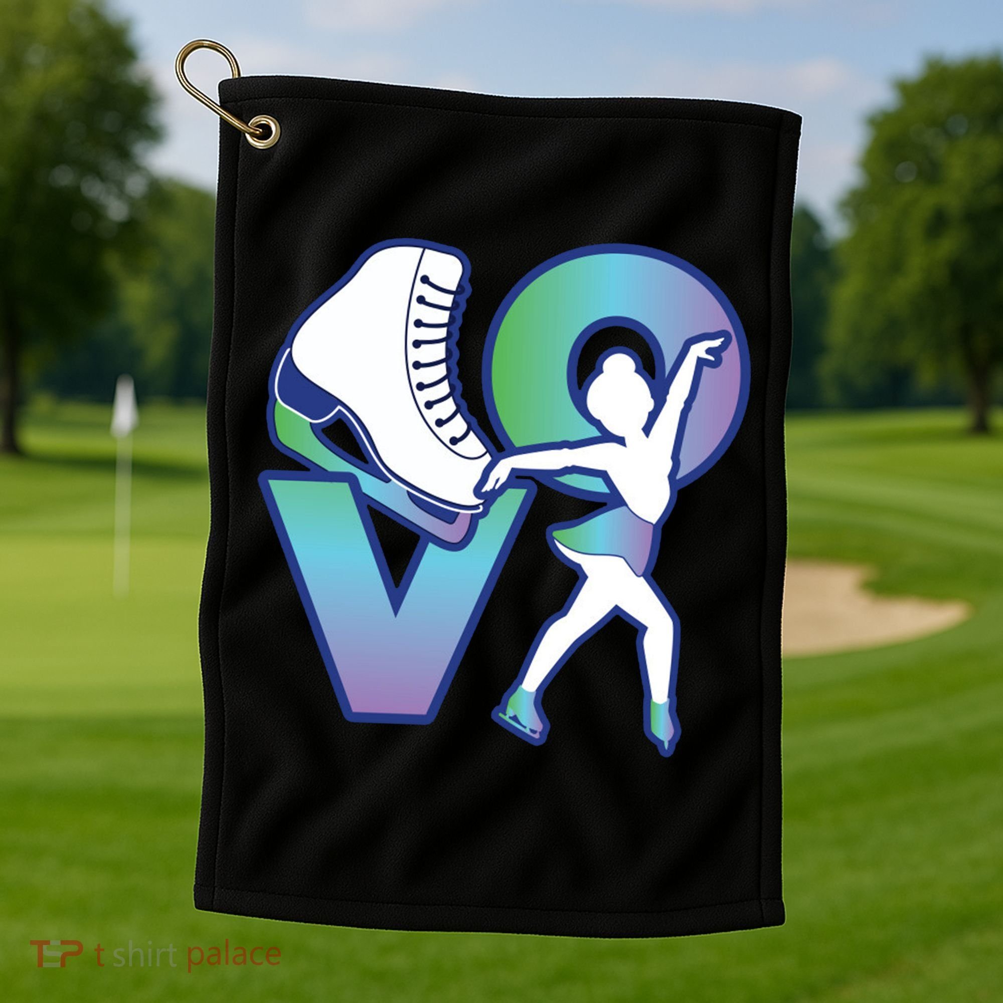 Love Ice Skating Golf Towel
